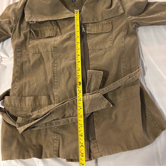 Vintage Y2K GAP The Utility Jacket Women's XS Brown Cotton Twill Belted Military - Picture 6 of 10